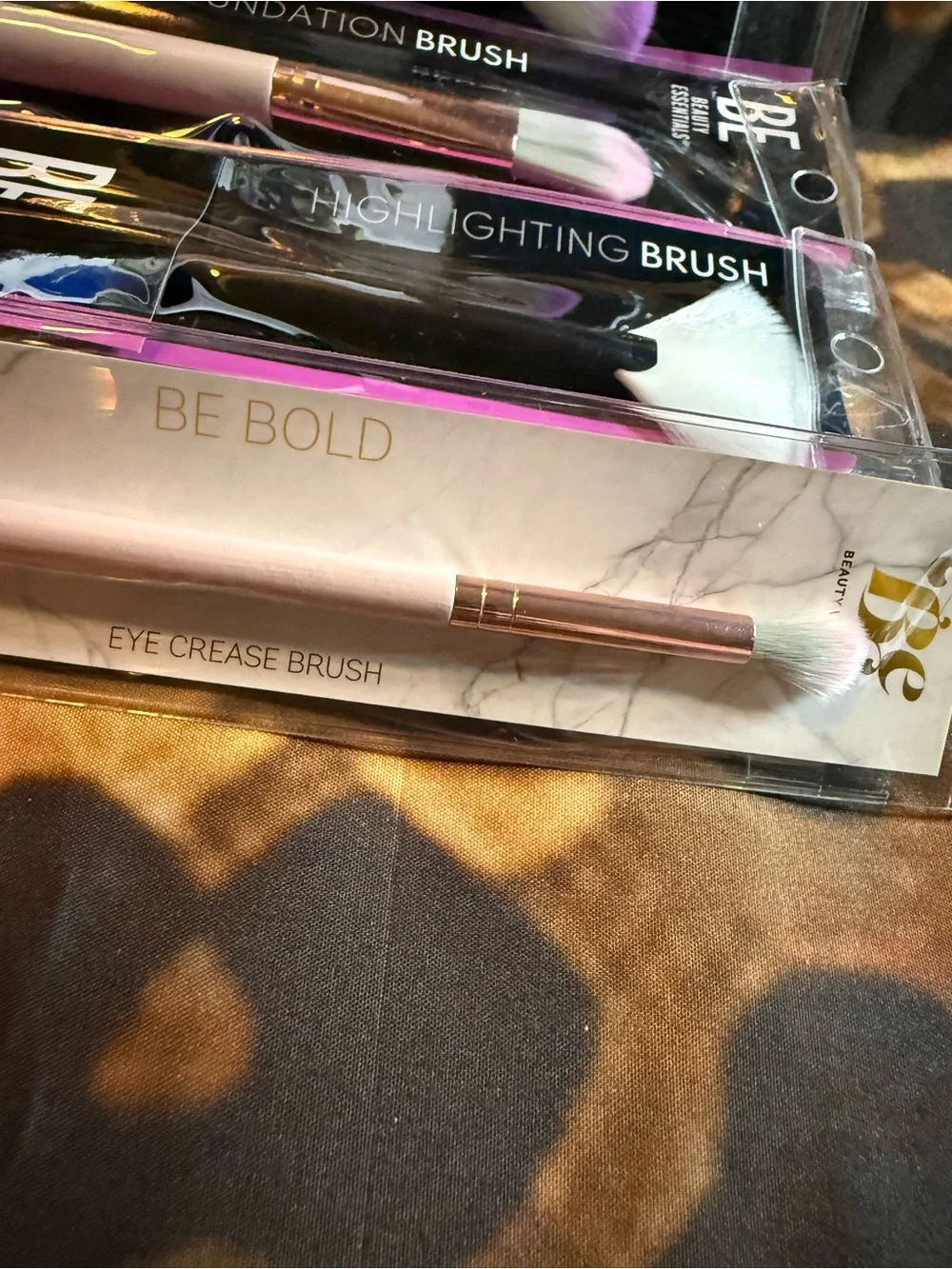 BE Bold Makeup Brush Set - Pink, White & Gold Accents -5 pieces